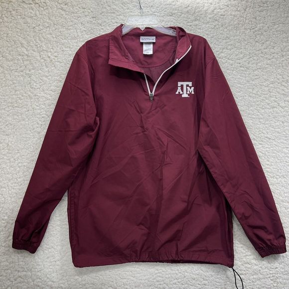 Vintage Texas A&M Aggies Lightweight Pullover Windbreaker Hoodie Mens M 1/4 Zip - Picture 1 of 9